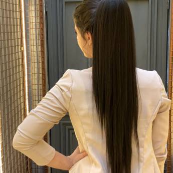 Comprar o produto de Aplique rabo de cavalo cabelo longo e liso castanho escuro em Apliques de Cabelo pela empresa Trimurti Cabelos para Mega Hair Perucas Jumbo e Apliques para Cabelo  em Foz do Iguaçu, PR por Solutudo