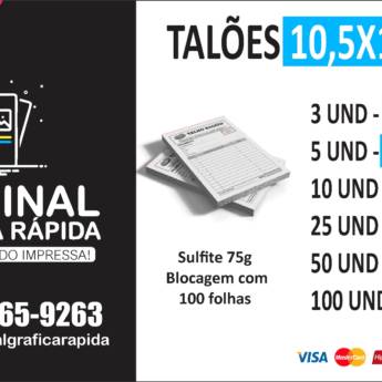 Comprar o produto de Talões em Gráficas pela empresa Gráfica em Botucatu - Original Gráfica Rápida em Botucatu, SP por Solutudo