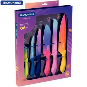 Comprar o produto de Conjunto de Facas Colorcut 6 peças - Tramontina em Facas pela empresa Casa Vitória em Foz do Iguaçu, PR por Solutudo