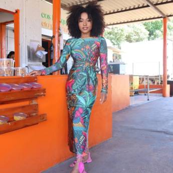 Comprar o produto de Vestido midi manga longa em Roupas Femininas em Mineiros, GO por Solutudo