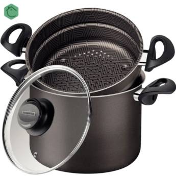 Comprar o produto de Cozi-Vapore Antiaderente 22cm Paris Chumbo - Tramontina em Panelas pela empresa Casa Vitória em Foz do Iguaçu, PR por Solutudo
