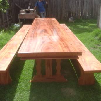 Comprar o produto de Kit mesa e banco de madeira em Marcenarias em Nova Bandeirantes, MT por Solutudo