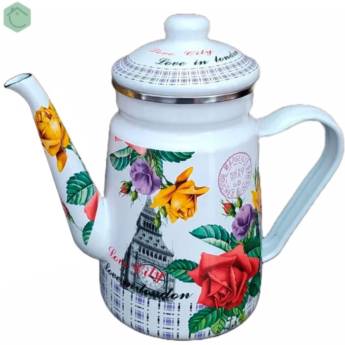 Comprar o produto de Bule Esmaltado Decorado Londres 1,2L "Indução" em Bules pela empresa Casa Vitória em Foz do Iguaçu, PR por Solutudo