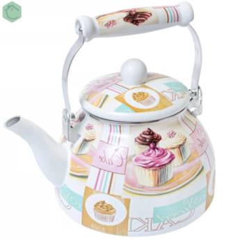 Comprar o produto de Chaleira Ferro Esmaltado 2,5L Decorada Cake "Indução" em Chaleiras pela empresa Casa Vitória em Foz do Iguaçu, PR por Solutudo