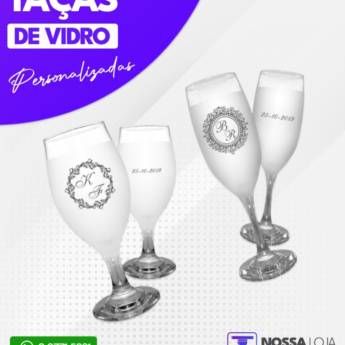Comprar o produto de Taça de vidro personalizada em Artesanato em Botucatu, SP por Solutudo