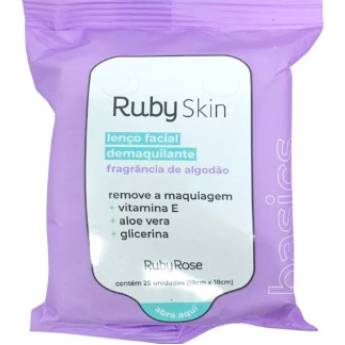 Comprar o produto de Lenço Demaquilante da Ruby Rose  em Demaquilantes pela empresa Farmácia Preço Justo - Vila C Velha em Foz do Iguaçu, PR por Solutudo