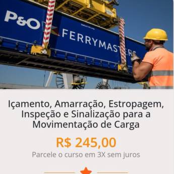 Comprar o produto de Içamento, Amarração, Estropagem, Inspeção e Sinalização para a Movimentação de Carga em Terminais Portuários em Santos, SP por Solutudo