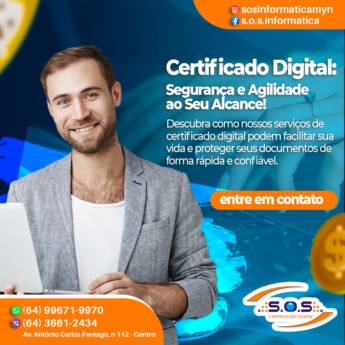 Comprar produto Certificado Digital  em Certificado Digital pela empresa S.O.S Informática em Mineiros, GO