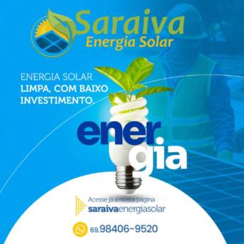 Comprar o produto de Energia Solar para Indústria em Energia Solar pela empresa Saraiva Energia Solar em Cujubim, RO por Solutudo