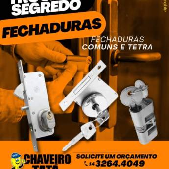 Comprar produto Instalação de Fechadura em Fechaduras pela empresa Chaveiro Tatá em Lençóis Paulista, SP