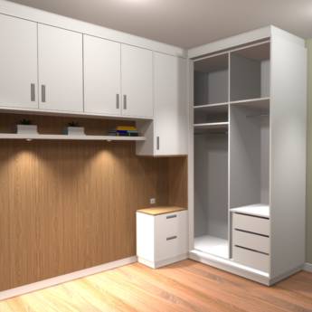 Comprar o produto de Quarto Modulado Casal - Elegância e Funcionalidade em Itapoá em Móveis Planejados - Marcenarias em Itapoá, SC por Solutudo