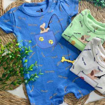 Comprar o produto de Macacão azul curto Infantil  em Macacão em Foz do Iguaçu, PR por Solutudo