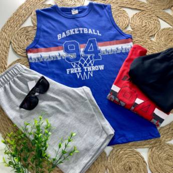 Comprar o produto de Conjunto infantil para menino com regata em Conjuntos Infantis em Foz do Iguaçu, PR por Solutudo