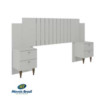 Comprar o produto de Cabeceira Panan Genova com Criado Branco em Cabeceiras em Foz do Iguaçu, PR por Solutudo