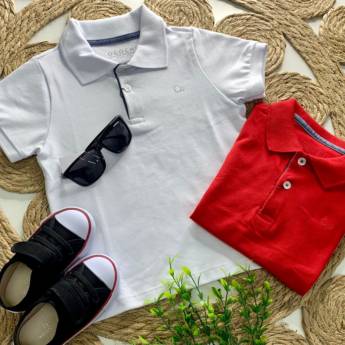 Comprar o produto de Camisa Infantil Polo Ogochi Branca  em Pólo em Foz do Iguaçu, PR por Solutudo
