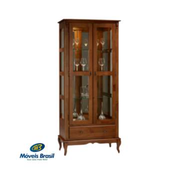 Comprar o produto de Cristaleira Linz 2 Portas 1 Gaveta 3 Prateleiras Imbuia em Bares e Cristaleiras em Foz do Iguaçu, PR por Solutudo