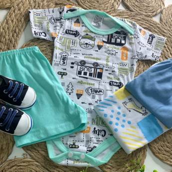 Comprar o produto de Conjunto Body azul de bebê em Conjuntos em Foz do Iguaçu, PR por Solutudo