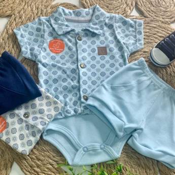 Comprar o produto de Body azul com gola polo para bebê  em Conjuntos em Foz do Iguaçu, PR por Solutudo