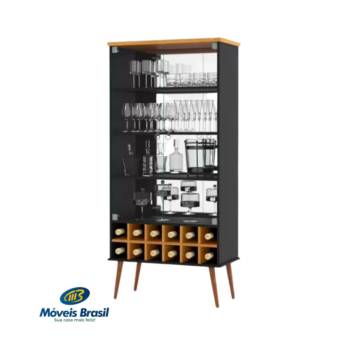 Comprar o produto de Cristaleira Patrimar Seller Preto/Cumarú em Bares e Cristaleiras em Foz do Iguaçu, PR por Solutudo