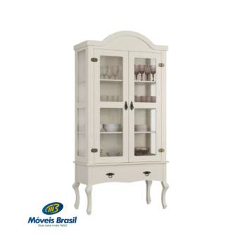 Comprar o produto de Cristaleira Wilfama 1004 Luis XV Off White em Bares e Cristaleiras em Foz do Iguaçu, PR por Solutudo