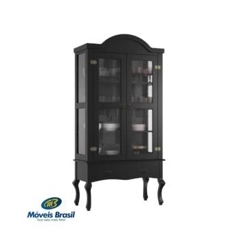 Comprar o produto de Cristaleira Wilfama 1004 Luis XV Preto em Bares e Cristaleiras em Foz do Iguaçu, PR por Solutudo