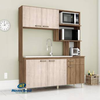 Comprar o produto de Cozinha Moveis Sul Taina Amendoa/Naute S/F em Cozinhas Completas em Foz do Iguaçu, PR por Solutudo