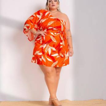Comprar o produto de VESTIDO NULA MANGA LARANJA em Vestidos em Americana, SP por Solutudo