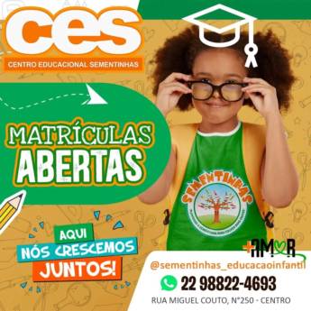 Comprar o produto de Aprendizado Efetivo e Inovador no CES - Centro Educacional Sementinhas de Araruama/RJ em Colégios e Escolas em Araruama, RJ por Solutudo