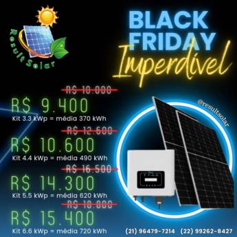Comprar o produto de Promoção Black Friday em Energia Solar pela empresa Result Solar em Saquarema, RJ por Solutudo