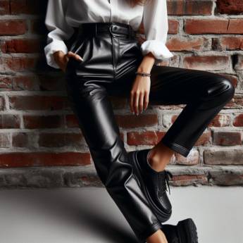 Comprar o produto de Calça de Couro Feminina em Franca - Conforto Sofisticado e Estilo Duradouro em Couro em Franca, SP por Solutudo