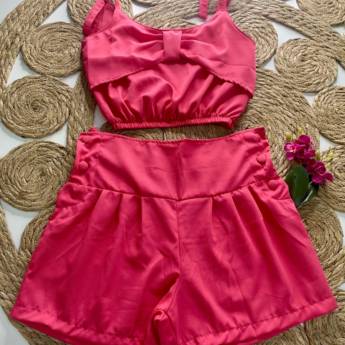 Comprar o produto de Conjunto Juvenil Cropped Vermelho em Conjuntos em Foz do Iguaçu, PR por Solutudo