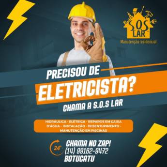 Comprar produto Eletricista em Instalações - Reparos pela empresa S.O.S Lar - Manutenção Residencial em Botucatu, SP