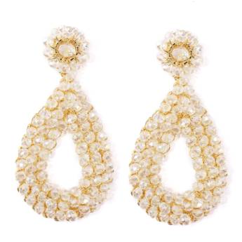 Comprar o produto de Brinco de Crochê Gota Pequena Cristal em Semijoias em Jundiaí, SP por Solutudo