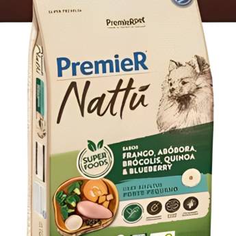 Comprar o produto de PremieR Nattu Cães Adultos Porte Pequeno Frango, Abóbora, Brócolis, Quinoa & Blueberry em Casas de Ração em Botucatu, SP por Solutudo