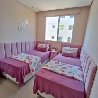 Comprar o produto de Kit Painel Cabeceira Cama Solteiro em L Modelo Módulo Palito em Móveis em Francisco Morato, SP por Solutudo