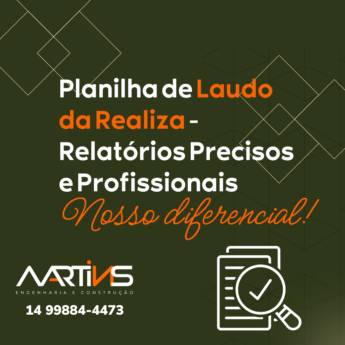 Comprar o produto de Planilha de Laudo da Realiza - Relatórios Precisos e Profissionais - Nosso Diferencial em Construtoras em Ninho Verde II Eco Residence, SP por Solutudo