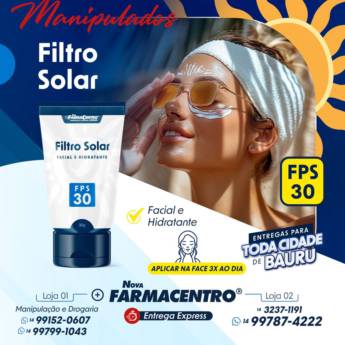 Comprar o produto de Filtro Solar FPS 30 em Bauru em Beleza e Cuidado Pessoal em Bauru, SP por Solutudo