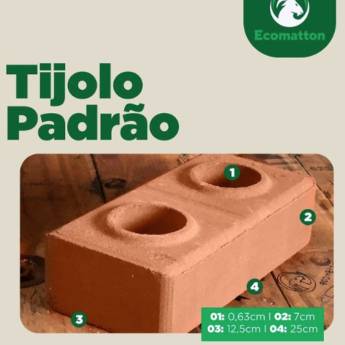 Comprar o produto de Tijolo Ecológico 25x12,5x7cm - Construa Sustentável com Ecomatton em Tijolos Ecológicos em Avaré, SP por Solutudo