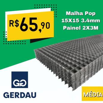 Comprar o produto de Malha Pop 15x15 3.4mm Painel 2x3M da Ecomatton - Reforço Confiável para Concreto em Avaré em Tijolos Ecológicos em Avaré, SP por Solutudo