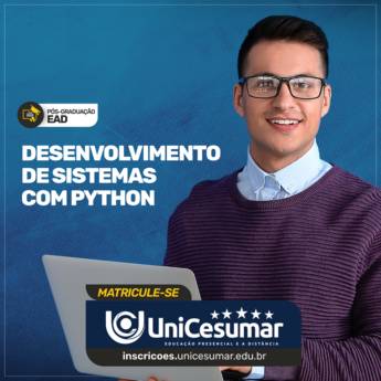 Comprar o produto de Pós Graduação em Desenvolvimento de Sistemas com Python em Bauru em Pós-Graduação em Bauru, SP por Solutudo