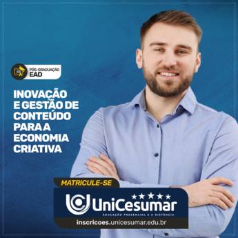 Comprar o produto de Pós Graduação em Inovação e Gestão de Conteúdo para Economia Criativa em Bauru em Pós-Graduação em Bauru, SP por Solutudo