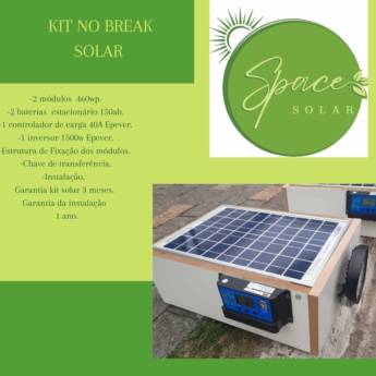 Comprar produto Kit No Break Solar - Energia Ininterrupta - Soluções Rápidas Space Recycle em Energia Solar pela empresa Space Recycle  em São Paulo, SP