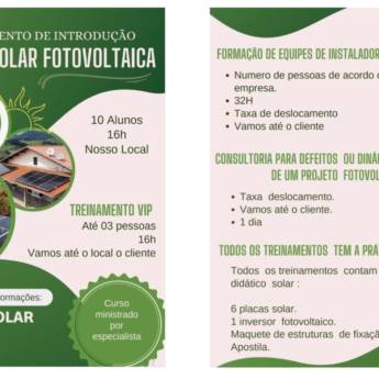 Comprar o produto de Treinamento VIP Energia Solar Fotovoltaica - Capacitação Profissional - Exclusividade Space Recycle em Energia Solar em São Paulo, SP por Solutudo