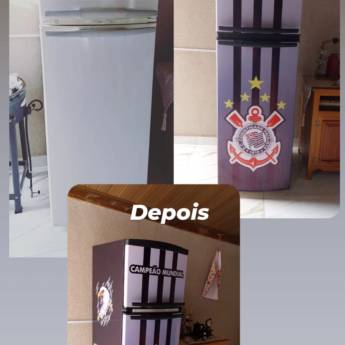Comprar o produto de Envelopamento de geladeira com o tema do Corinthians em Bauru em Envelopamento de Geladeira em Bauru, SP por Solutudo