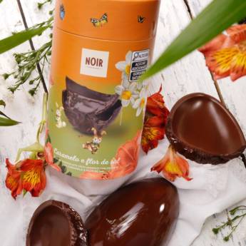 Comprar o produto de Ovo de Páscoa Meio Amargo com Recheio Sabor Caramelo Salgado e Flor de Sal  em Ovo de Páscoa em Mineiros, GO por Solutudo