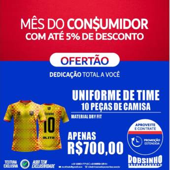 Comprar o produto de Uniforme de Time 10 Peças de Camisa DryFit • R$700,00 em Ofertas em Atibaia, SP por Solutudo