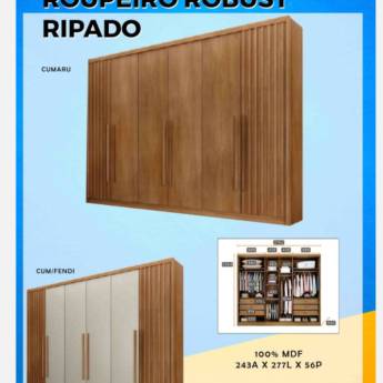 Comprar o produto de Roupeiro Robust Ripado - Organização e Estilo em Uberlândia em Móveis em Uberlândia, MG por Solutudo