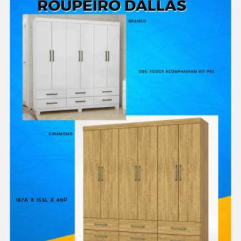 Comprar o produto de Roupeiro Dallas - Estilo e Organização para Seu Quarto em Uberlândia em Móveis em Uberlândia, MG por Solutudo
