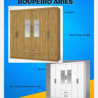 Comprar o produto de Roupeiro Aries - Elegância e Praticidade para Seu Quarto em Uberlândia em Móveis em Uberlândia, MG por Solutudo