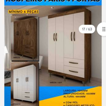 Comprar o produto de Roupeiro Paris 4 Portas - Elegância e Espaço para seu Quarto em Uberlândia em Móveis em Uberlândia, MG por Solutudo